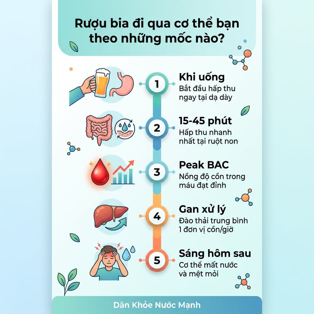 Rượu Bia Làm Gì Cơ Thể Bạn? Hành Trình 8 Tiếng Trong Người