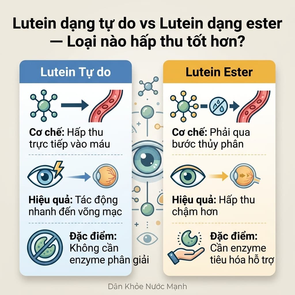 Lutein Tự Do vs Lutein Ester: Đâu Là Lựa Chọn Vàng Cho Thị Lực?