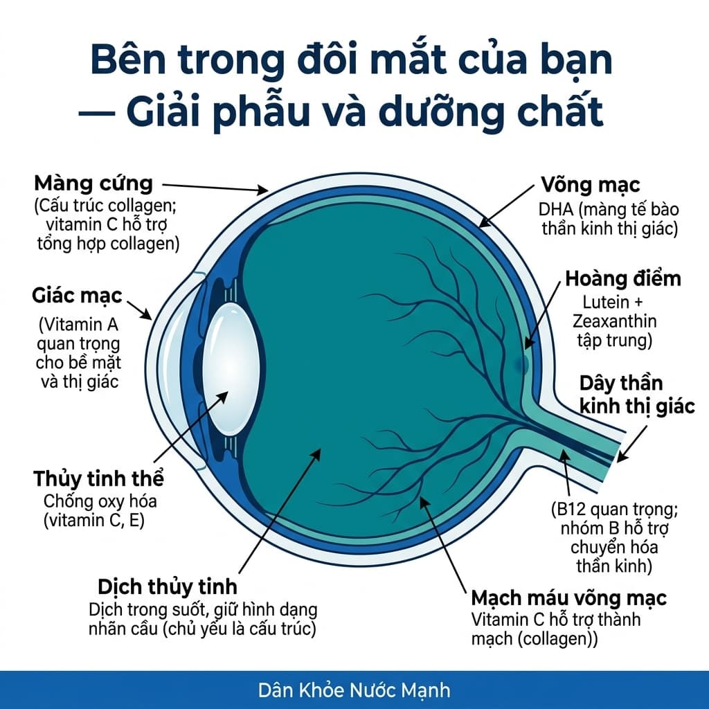 Giải Phẫu Đôi Mắt: Một Kiệt Tác Kỹ Thuật Cần Được Bảo Trì Bằng Dưỡng Chất Đúng Cách